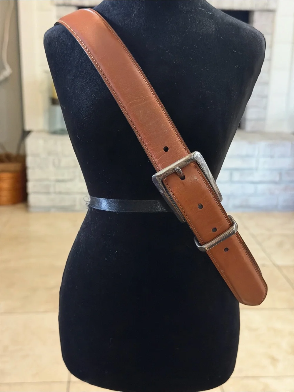 Coach British Tan Cowhide Leather Belt Size 36”, 1” Wide Unisex